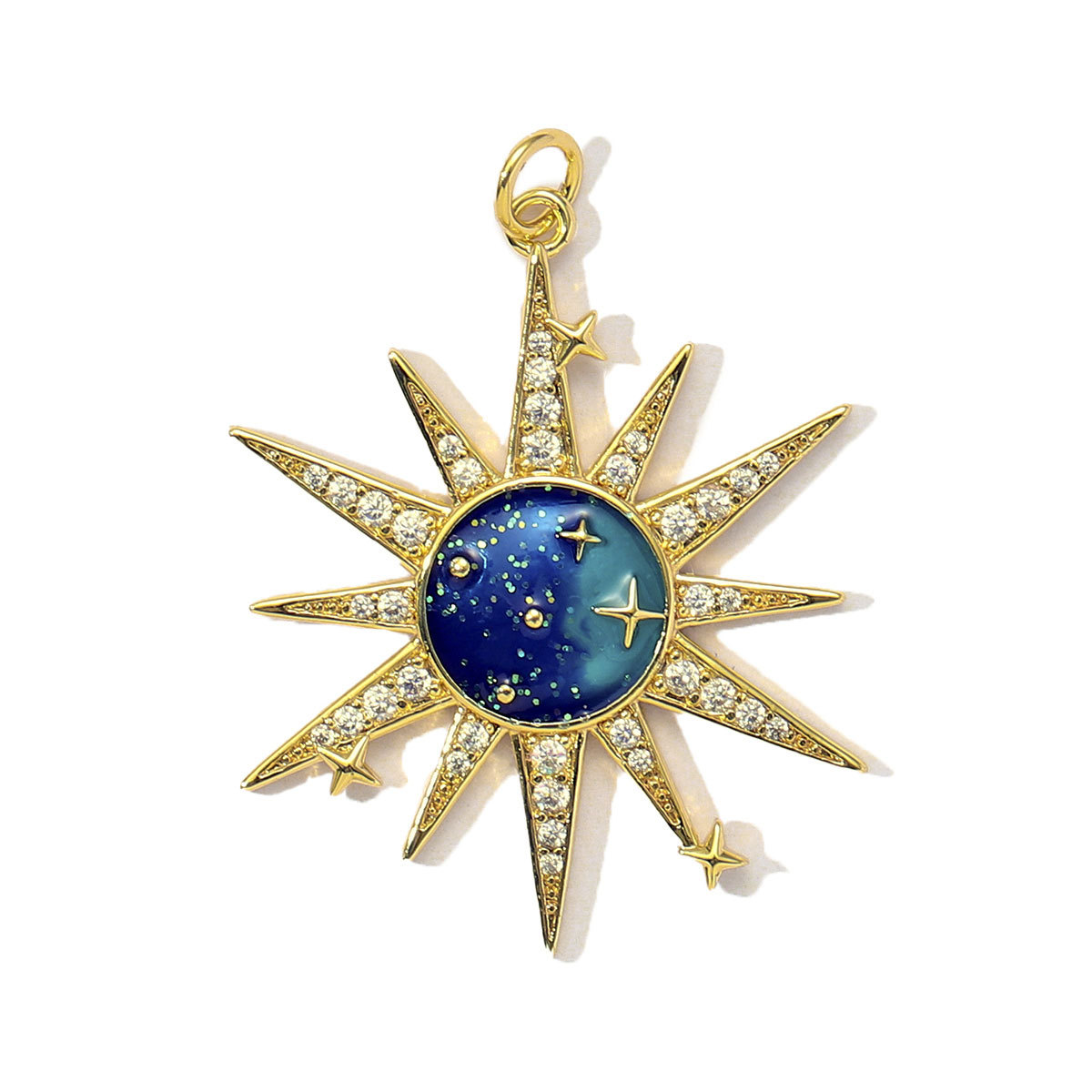 6pcs/Lot Fashion Copper Cubic Zircon Planet Sun Star DIY Charms Women Enamel Evil Eye Unicorn Pendants Cross Heart Jewelry