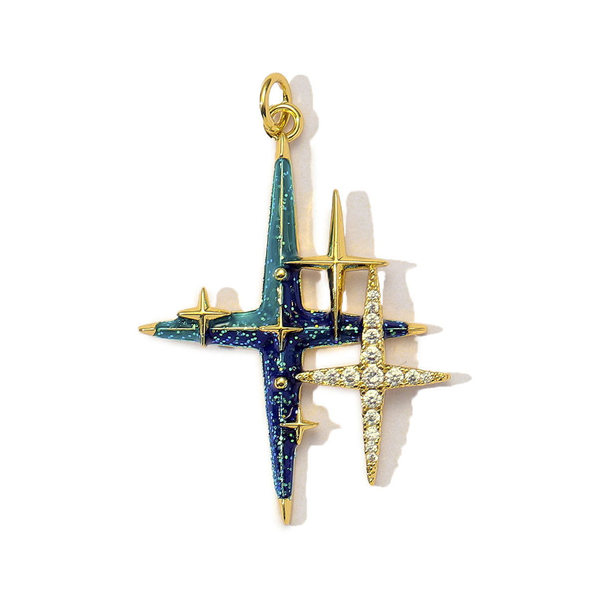 6pcs/Lot Fashion Copper Cubic Zircon Planet Sun Star DIY Charms Women Enamel Evil Eye Unicorn Pendants Cross Heart Jewelry