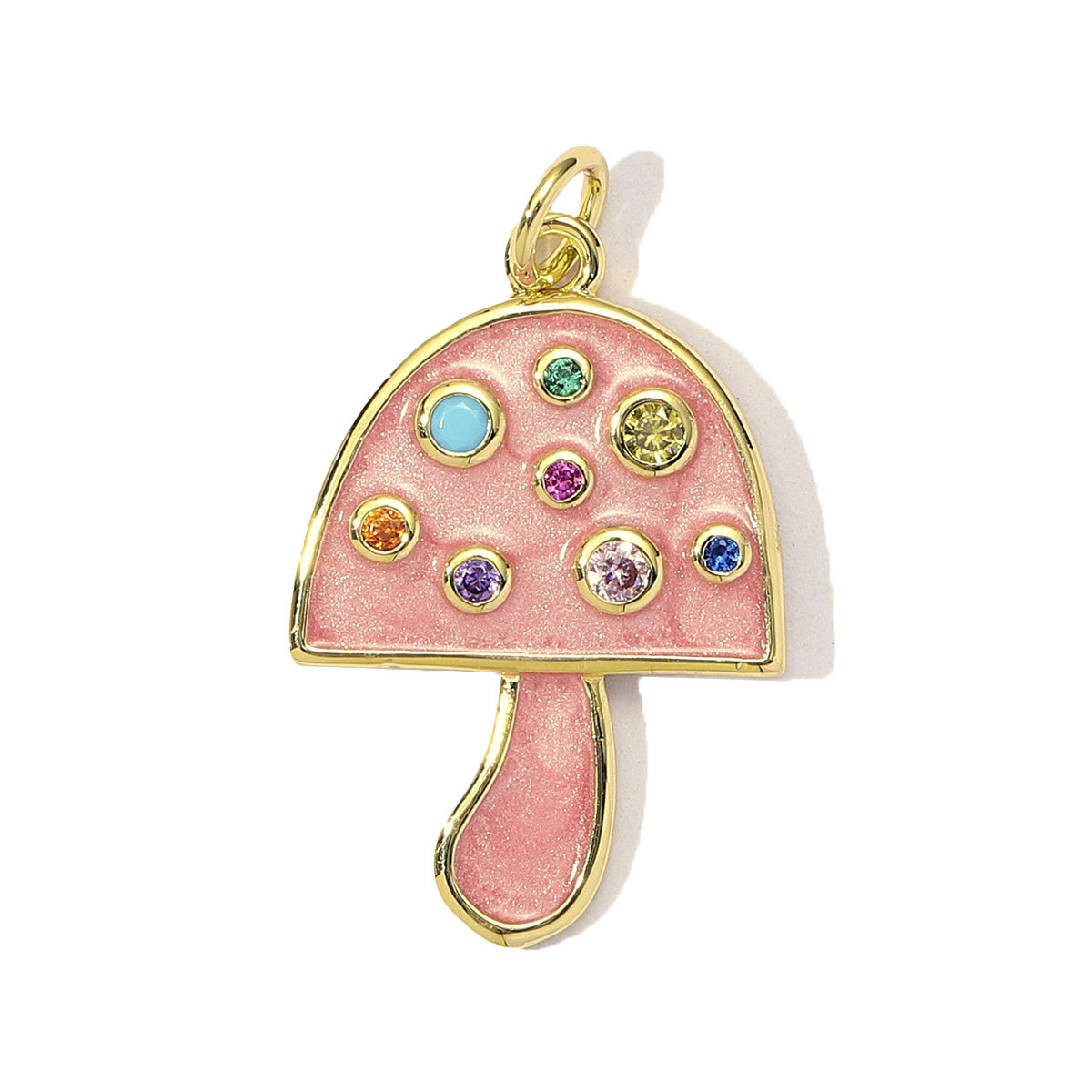 6pcs/Lot Copper Cubic Zircon Love Heart Flower Crown DIY Charms Women Enamel Envelope Mushroom Pendants Butterfly Jewelry