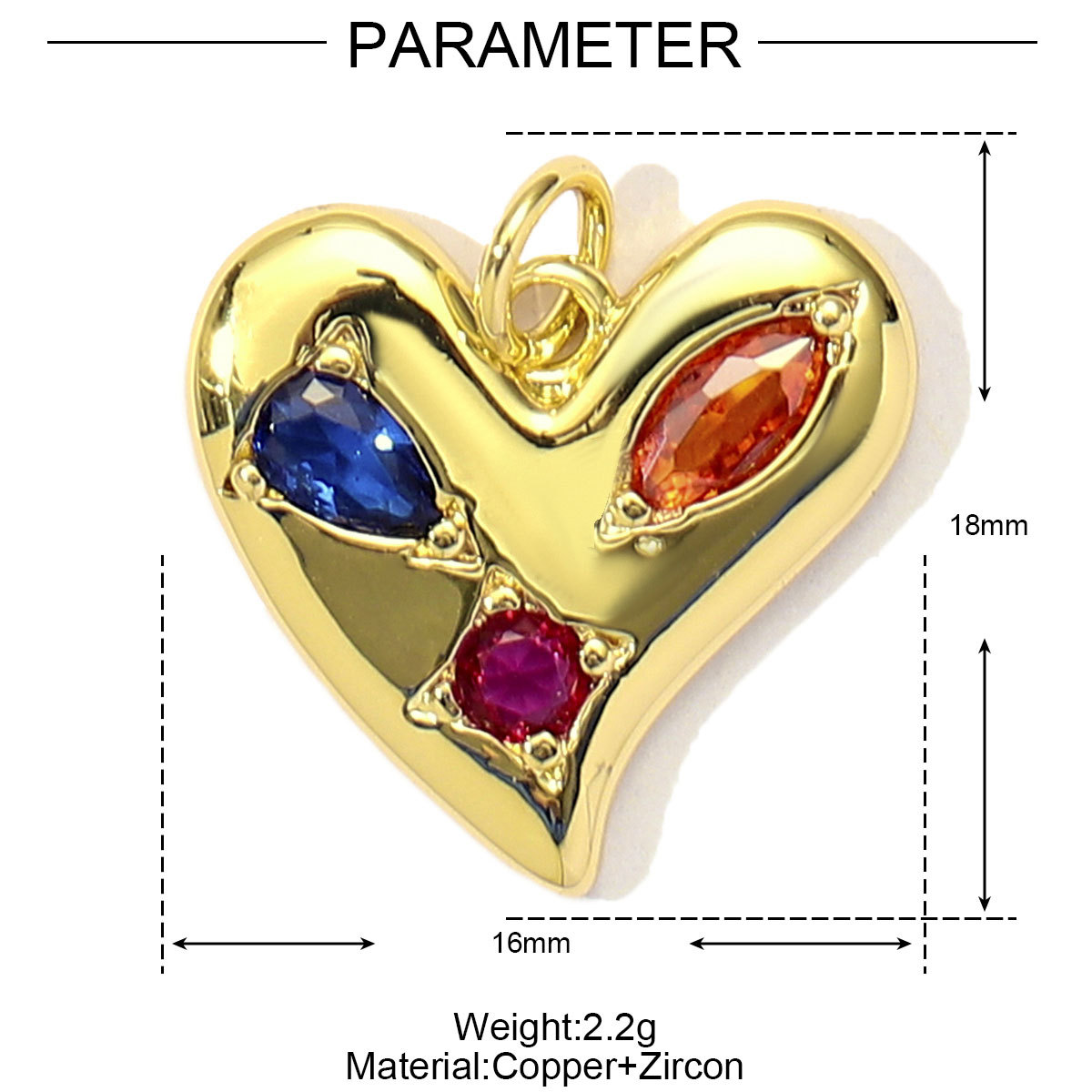 6pcs/Lot Copper Cubic Zircon Love Heart Flower Crown DIY Charms Women Enamel Envelope Mushroom Pendants Butterfly Jewelry