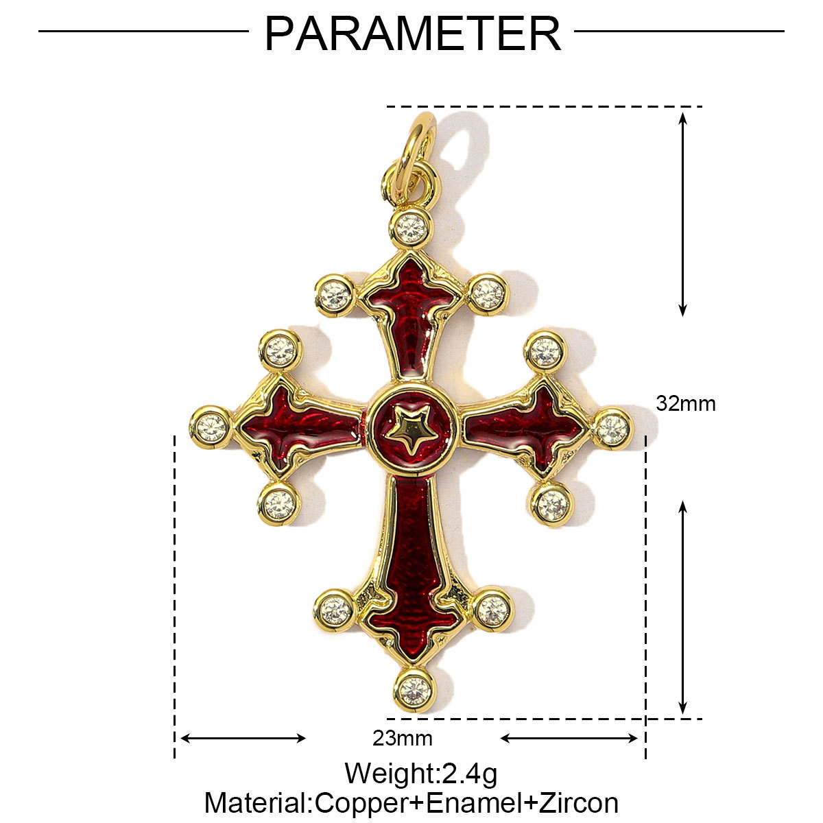 6pcs/Lot Copper Cubic Zircon Gothic Style Cross Skull DIY Charms Women Enamel Bat Necklace Pendants Jewelry Wholesale