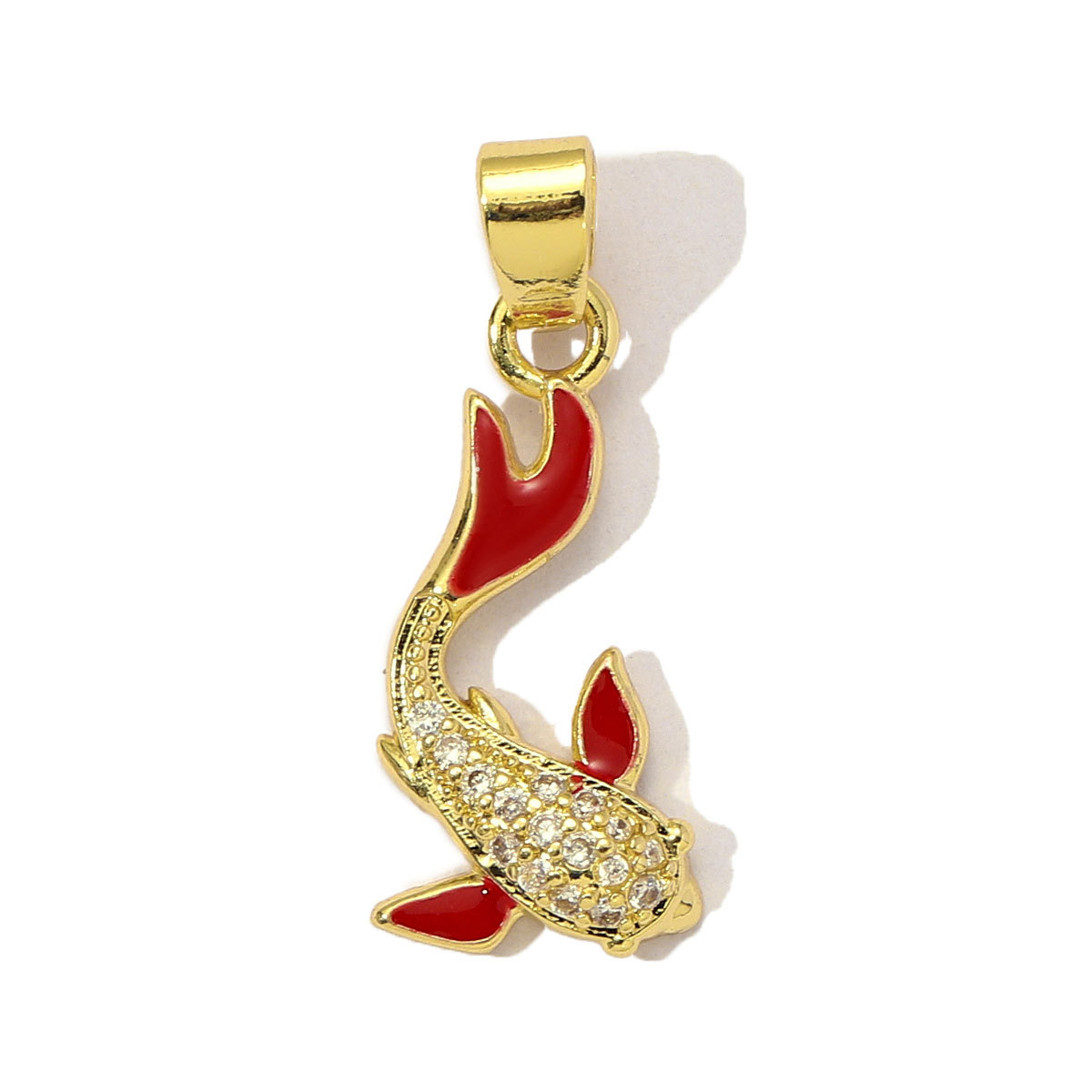 6pcs/Lot Cubic Zircon Lucky Carp Sea Turtle DIY Bracelet Charms Women Copper Enamel Shell Conch Fish Necklace Pendants Jewelry