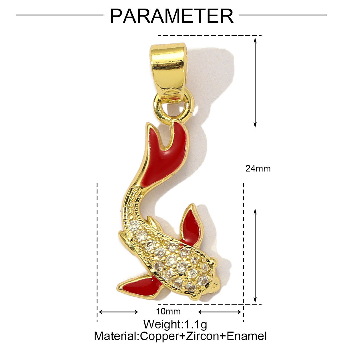 6pcs/Lot Cubic Zircon Lucky Carp Sea Turtle DIY Bracelet Charms Women Copper Enamel Shell Conch Fish Necklace Pendants Jewelry