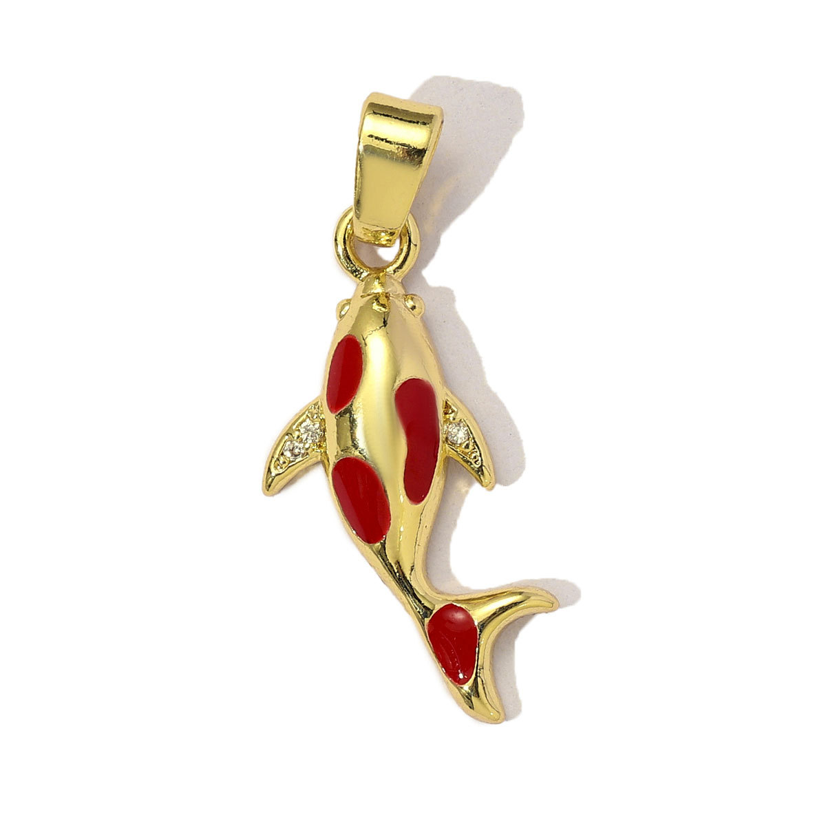 6pcs/Lot Cubic Zircon Lucky Carp Sea Turtle DIY Bracelet Charms Women Copper Enamel Shell Conch Fish Necklace Pendants Jewelry
