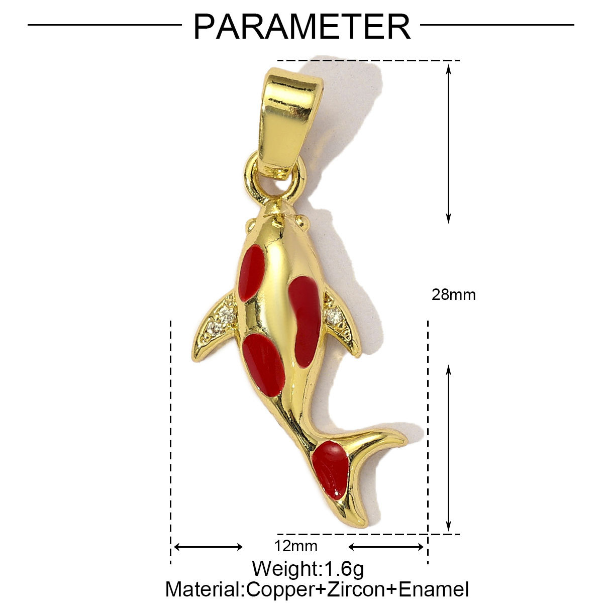 6pcs/Lot Cubic Zircon Lucky Carp Sea Turtle DIY Bracelet Charms Women Copper Enamel Shell Conch Fish Necklace Pendants Jewelry