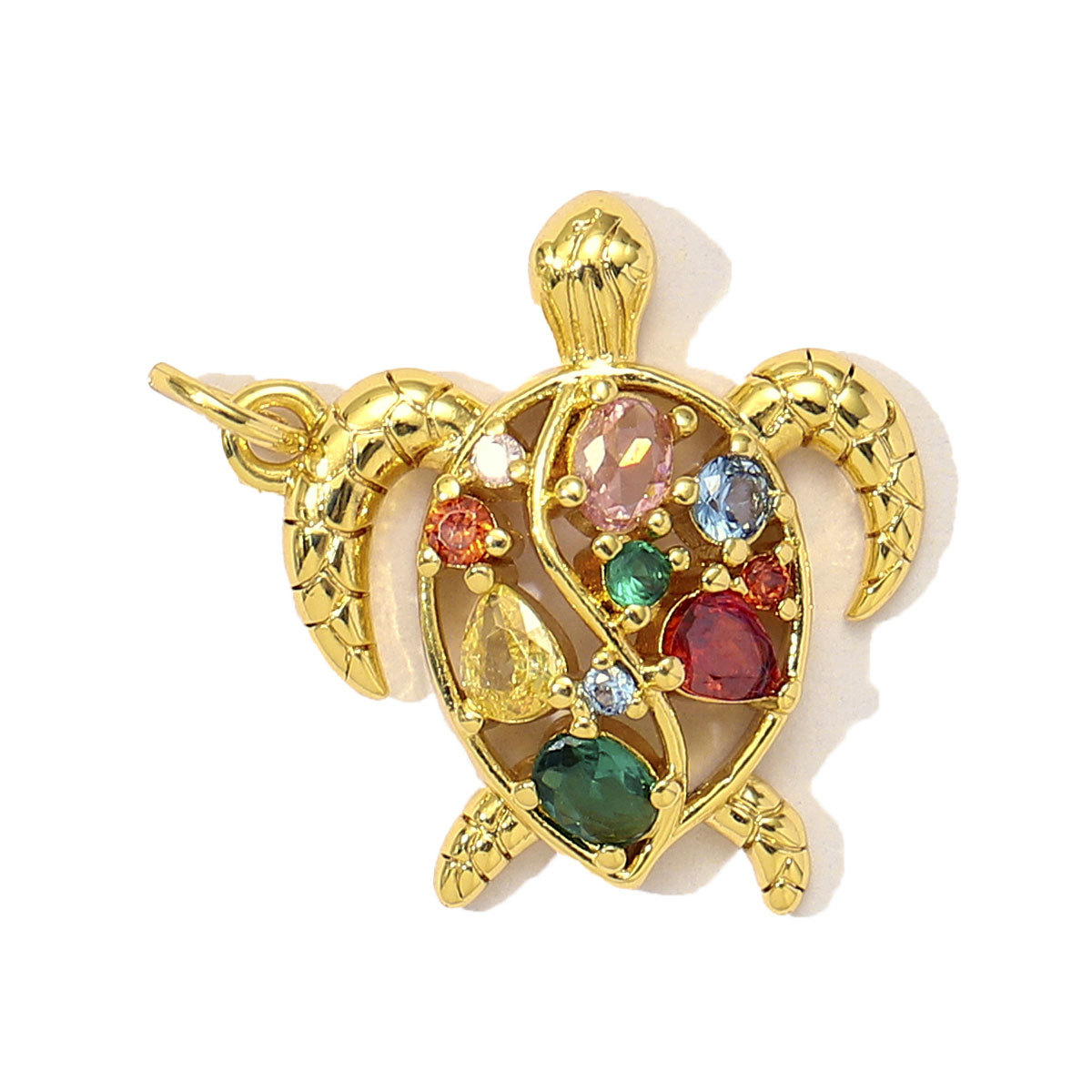 6pcs/Lot Cubic Zircon Lucky Carp Sea Turtle DIY Bracelet Charms Women Copper Enamel Shell Conch Fish Necklace Pendants Jewelry