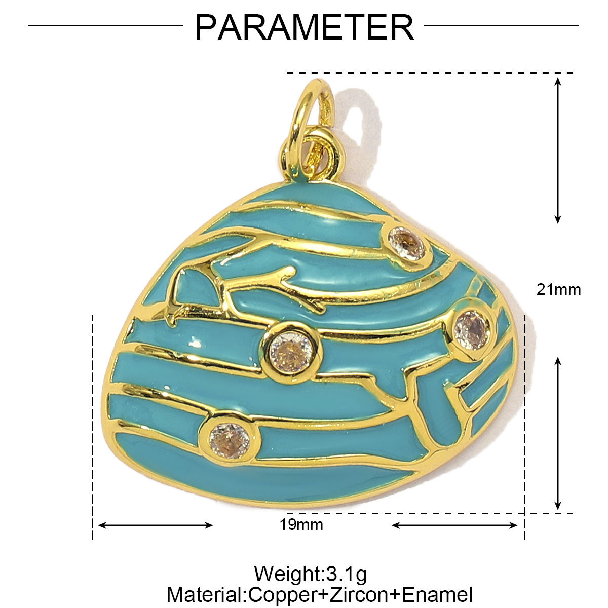 6pcs/Lot Cubic Zircon Lucky Carp Sea Turtle DIY Bracelet Charms Women Copper Enamel Shell Conch Fish Necklace Pendants Jewelry
