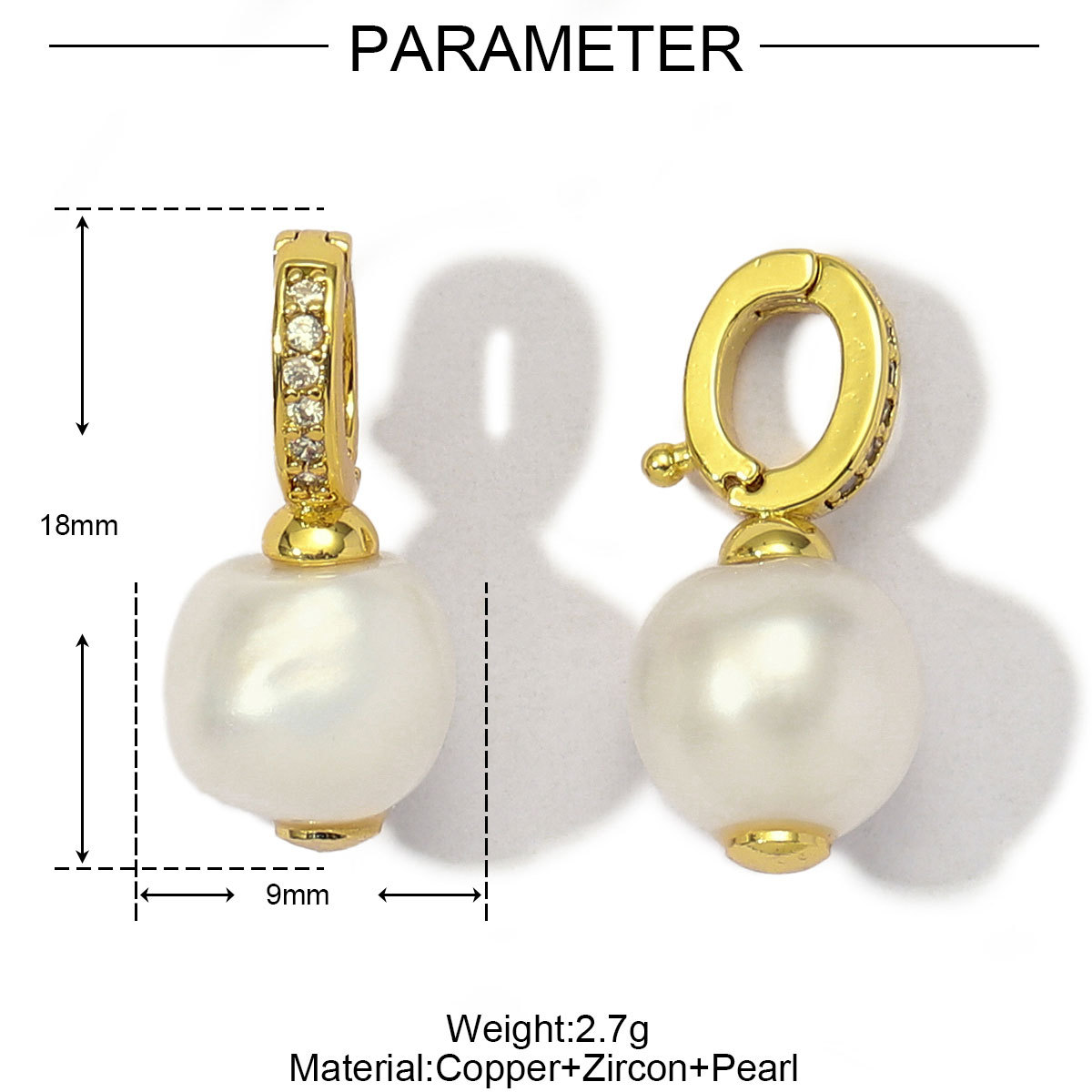 6pcs/Lot Fashion Copper Cubic Zirconia Freshwater Pearl DIY Bracelet Charms Women Butterfly knot Necklace Pendants Jewelry