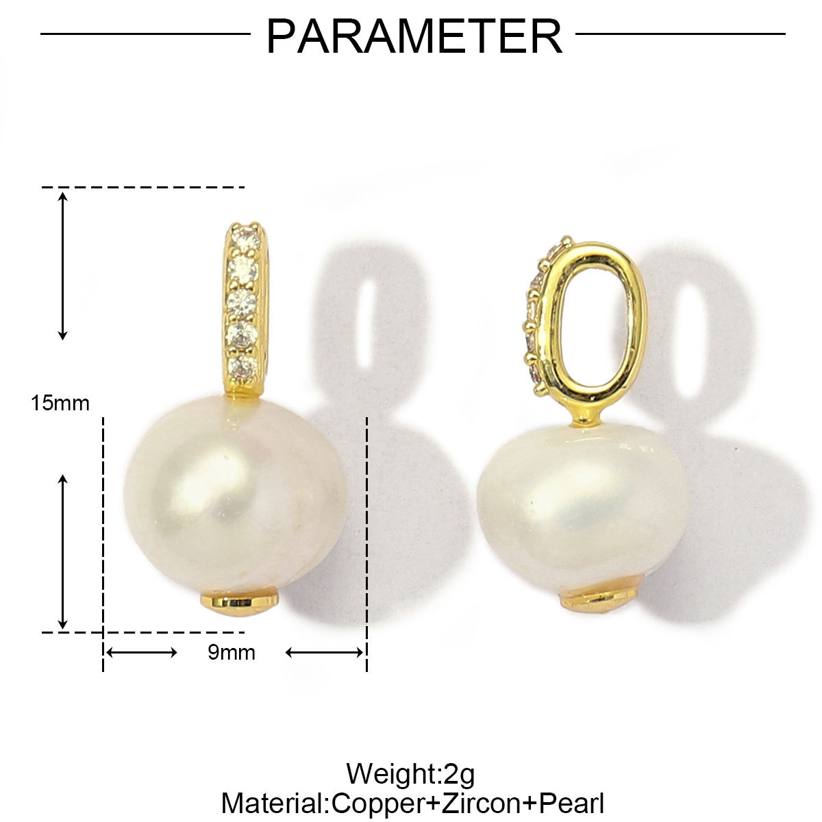 6pcs/Lot Fashion Copper Cubic Zirconia Freshwater Pearl DIY Bracelet Charms Women Butterfly knot Necklace Pendants Jewelry