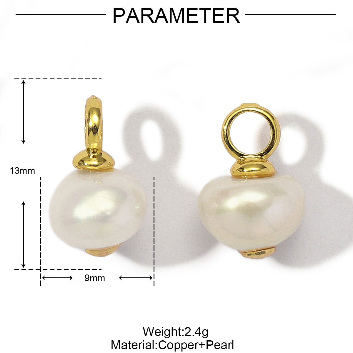 6pcs/Lot Fashion Copper Cubic Zirconia Freshwater Pearl DIY Bracelet Charms Women Butterfly knot Necklace Pendants Jewelry