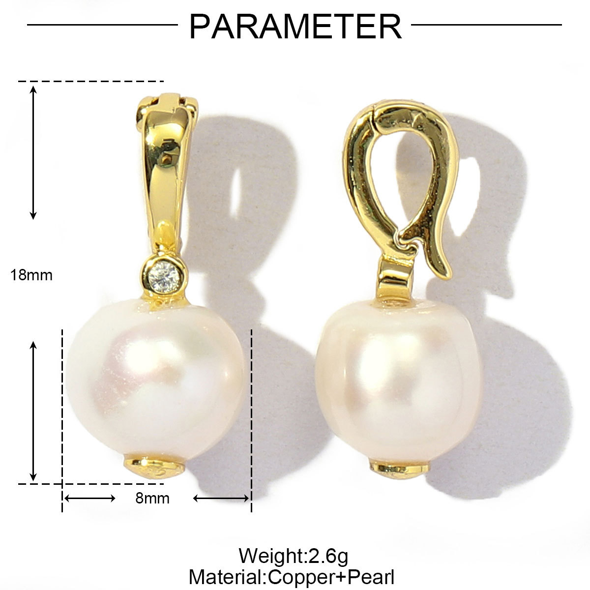 6pcs/Lot Fashion Copper Cubic Zirconia Freshwater Pearl DIY Bracelet Charms Women Butterfly knot Necklace Pendants Jewelry