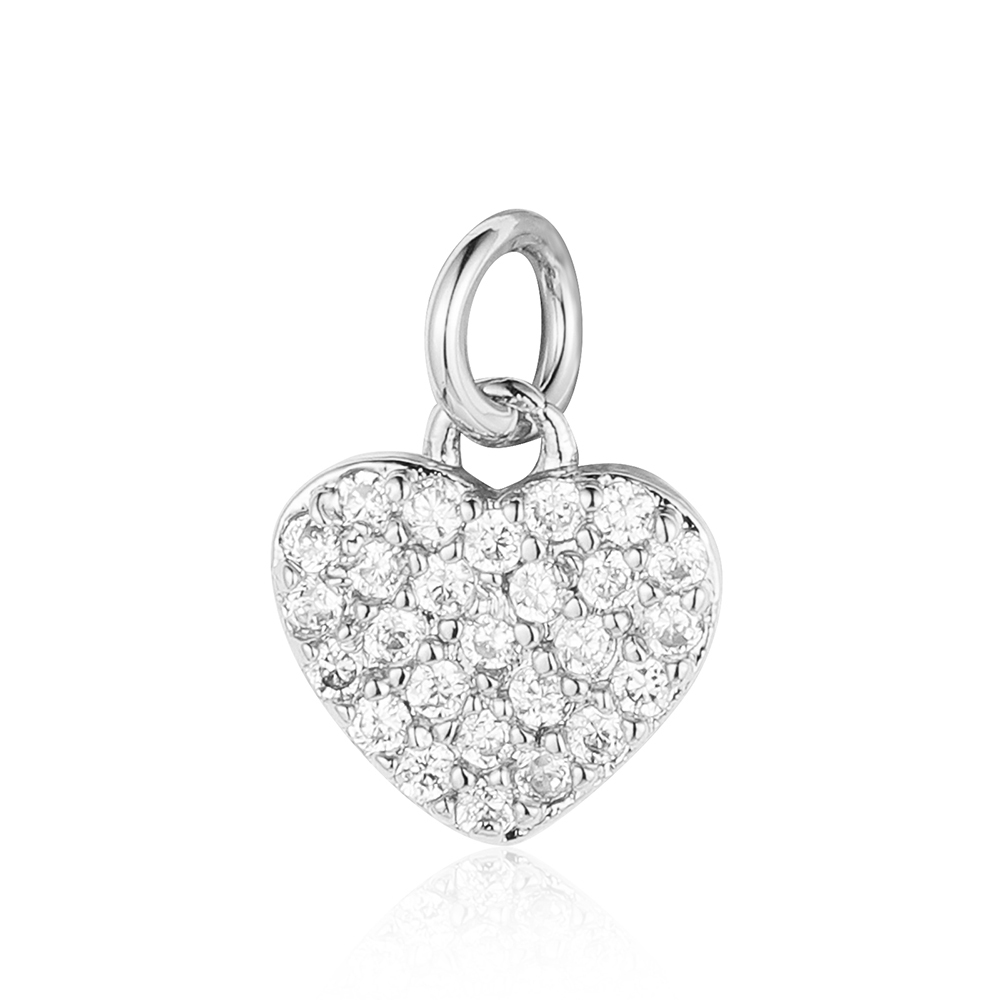 6pcs/pack 18K Gold Plated Girl Boy Cross Copper CZ DIY Charm Women Zircon Heart Key Evil Eye Racket Necklace Pendant Jewelry