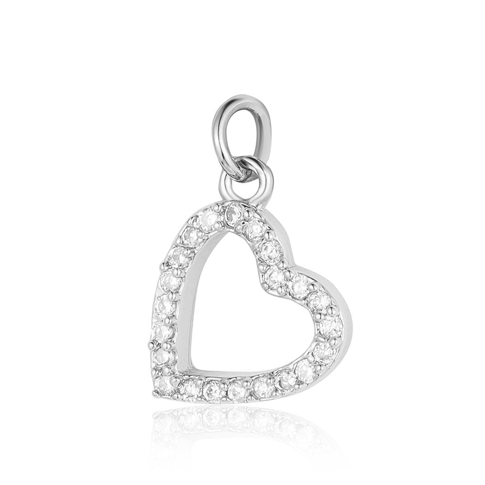 6pcs/pack 18K Gold Plated Girl Boy Cross Copper CZ DIY Charm Women Zircon Heart Key Evil Eye Racket Necklace Pendant Jewelry