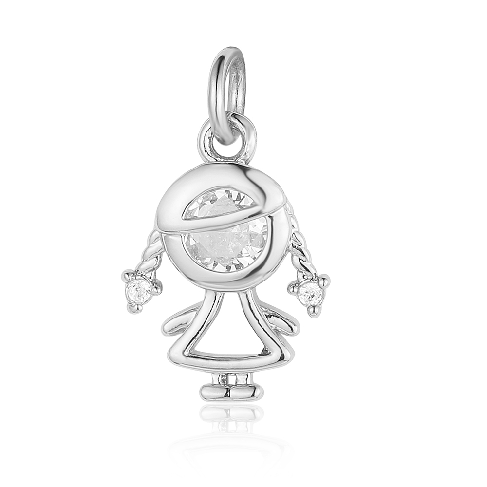 6pcs/pack 18K Gold Plated Girl Boy Cross Copper CZ DIY Charm Women Zircon Heart Key Evil Eye Racket Necklace Pendant Jewelry
