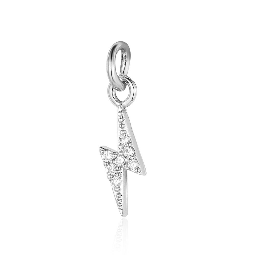 6pcs/pack 18K Gold Plated Girl Boy Cross Copper CZ DIY Charm Women Zircon Heart Key Evil Eye Racket Necklace Pendant Jewelry