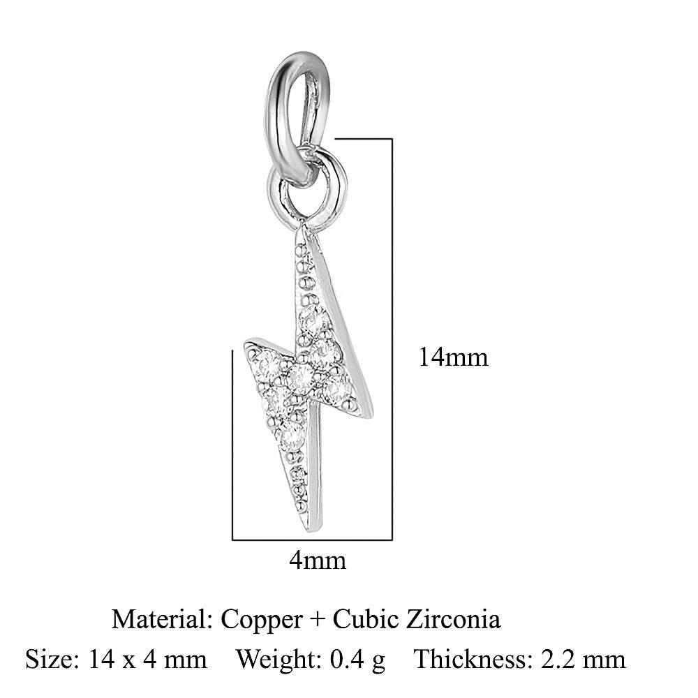 6pcs/pack 18K Gold Plated Girl Boy Cross Copper CZ DIY Charm Women Zircon Heart Key Evil Eye Racket Necklace Pendant Jewelry
