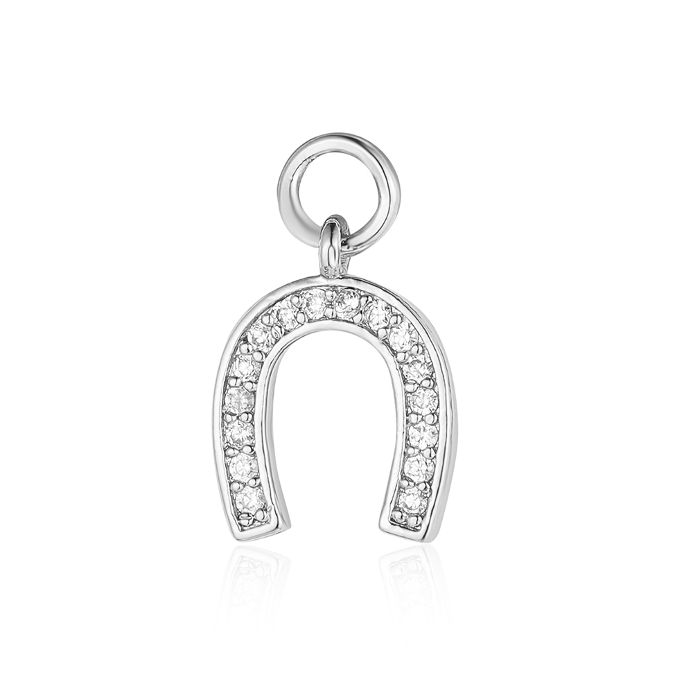 6pcs/pack 18K Gold Plated Girl Boy Cross Copper CZ DIY Charm Women Zircon Heart Key Evil Eye Racket Necklace Pendant Jewelry