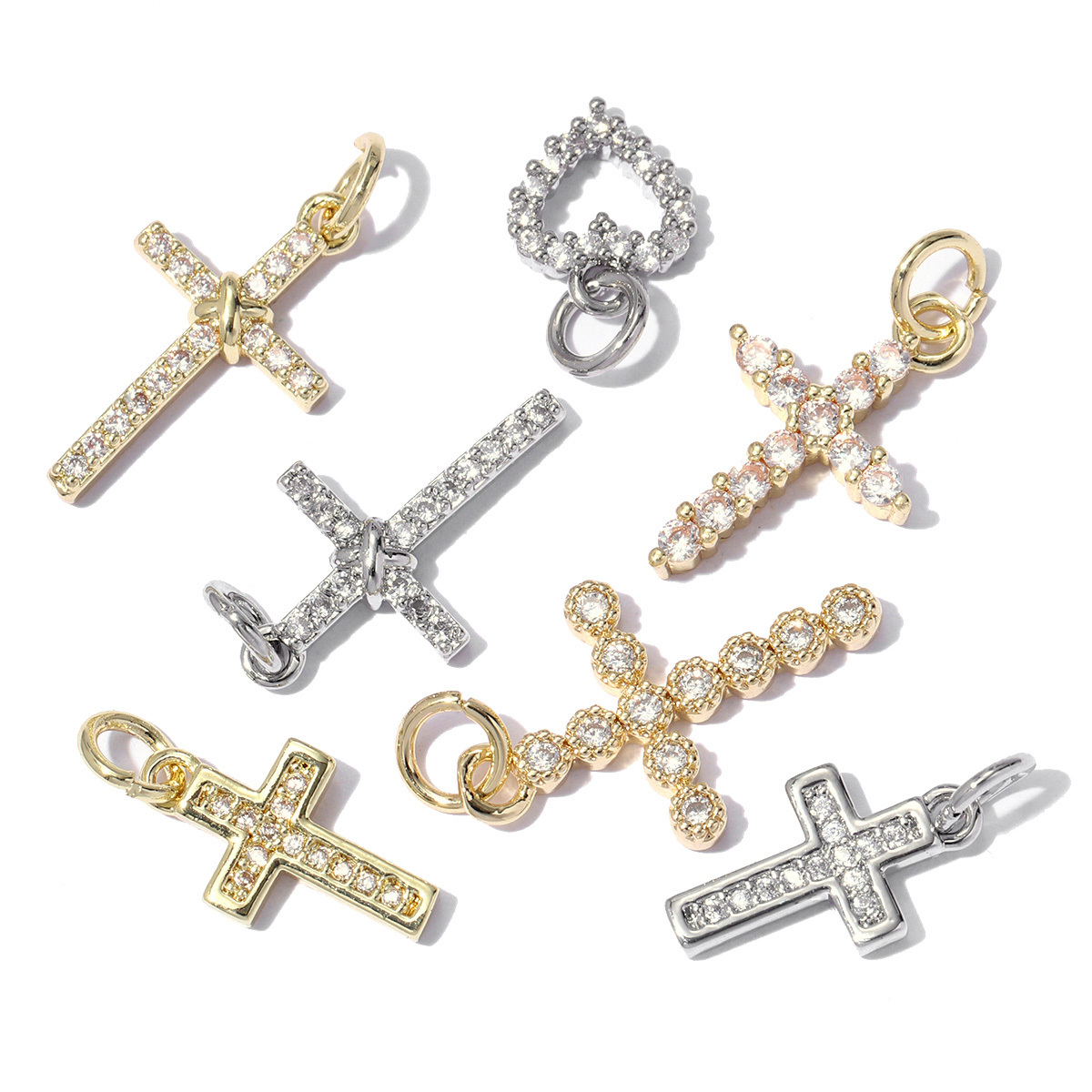 6pcs/pack Copper Zircon Clover Infinity DIY Connector Charm Women Star Moon Sun Snowflake Necklace Pendant Girl Boy Jewelry