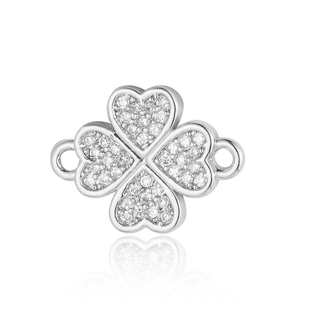 6pcs/pack Copper Zircon Clover Infinity DIY Connector Charm Women Star Moon Sun Snowflake Necklace Pendant Girl Boy Jewelry
