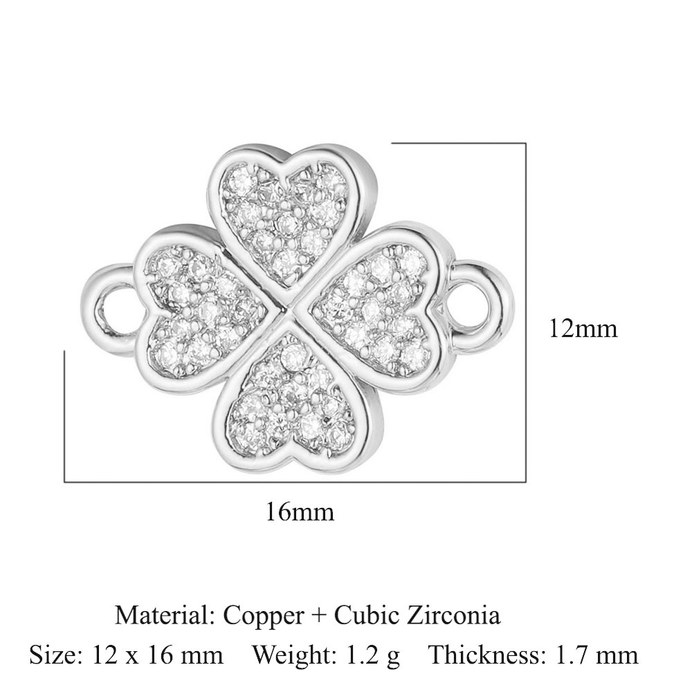 6pcs/pack Copper Zircon Clover Infinity DIY Connector Charm Women Star Moon Sun Snowflake Necklace Pendant Girl Boy Jewelry
