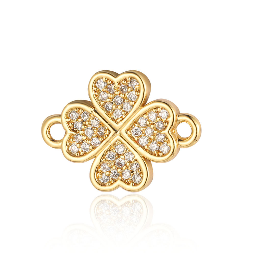 6pcs/pack Copper Zircon Clover Infinity DIY Connector Charm Women Star Moon Sun Snowflake Necklace Pendant Girl Boy Jewelry