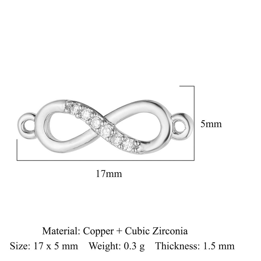 6pcs/pack Copper Zircon Clover Infinity DIY Connector Charm Women Star Moon Sun Snowflake Necklace Pendant Girl Boy Jewelry