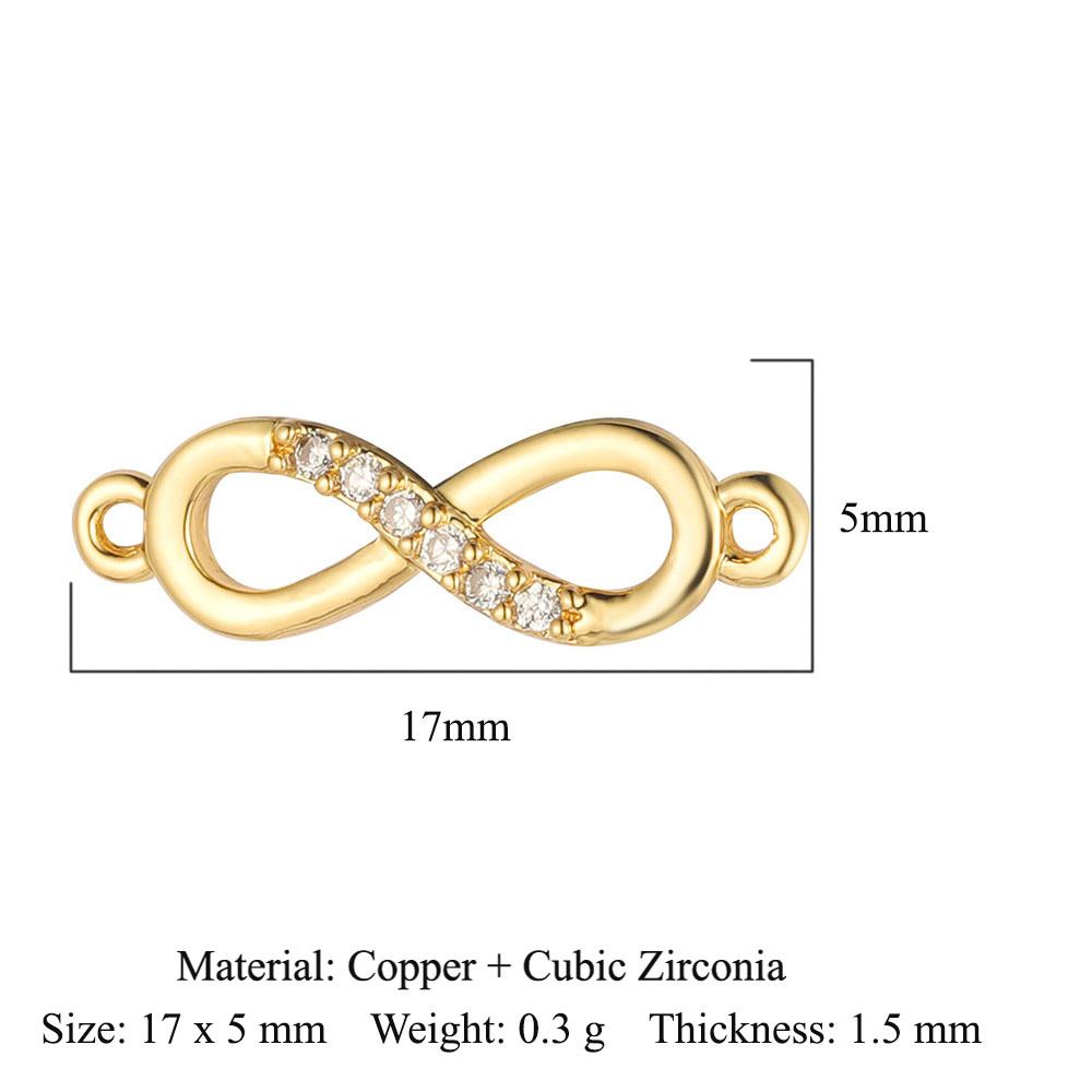 6pcs/pack Copper Zircon Clover Infinity DIY Connector Charm Women Star Moon Sun Snowflake Necklace Pendant Girl Boy Jewelry