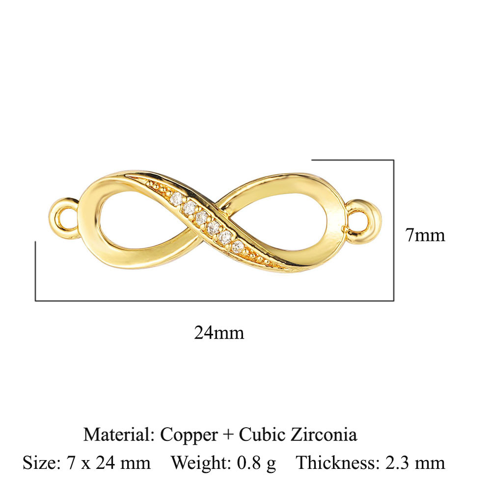6pcs/pack Copper Zircon Clover Infinity DIY Connector Charm Women Star Moon Sun Snowflake Necklace Pendant Girl Boy Jewelry