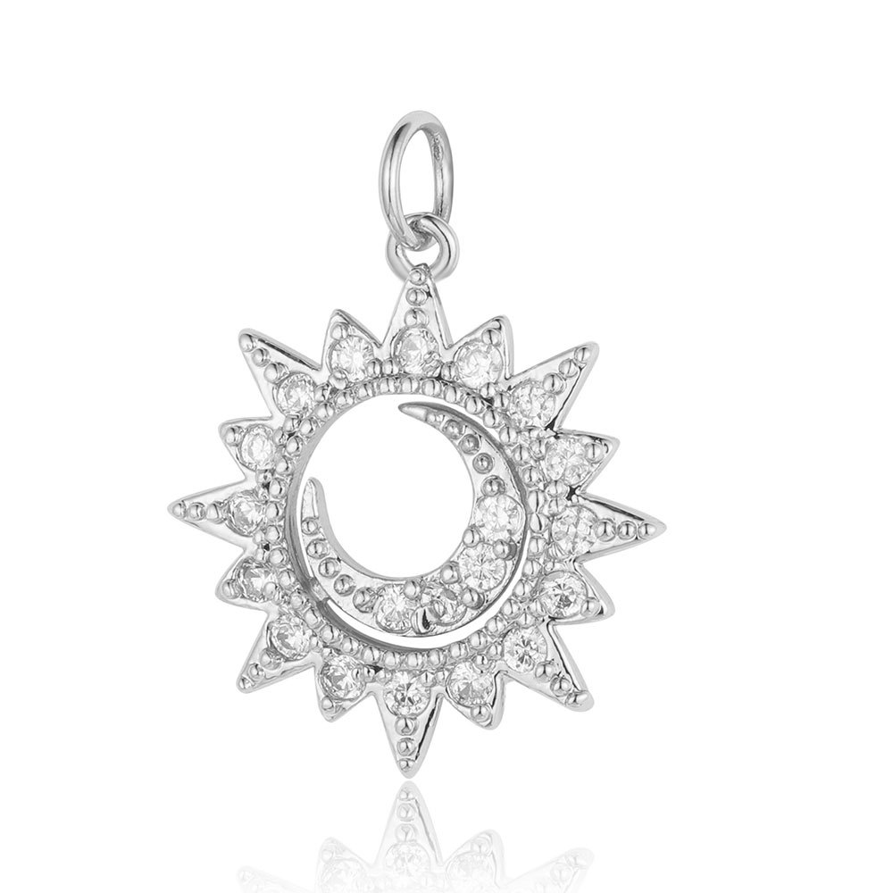 6pcs/pack Copper Zircon Clover Infinity DIY Connector Charm Women Star Moon Sun Snowflake Necklace Pendant Girl Boy Jewelry