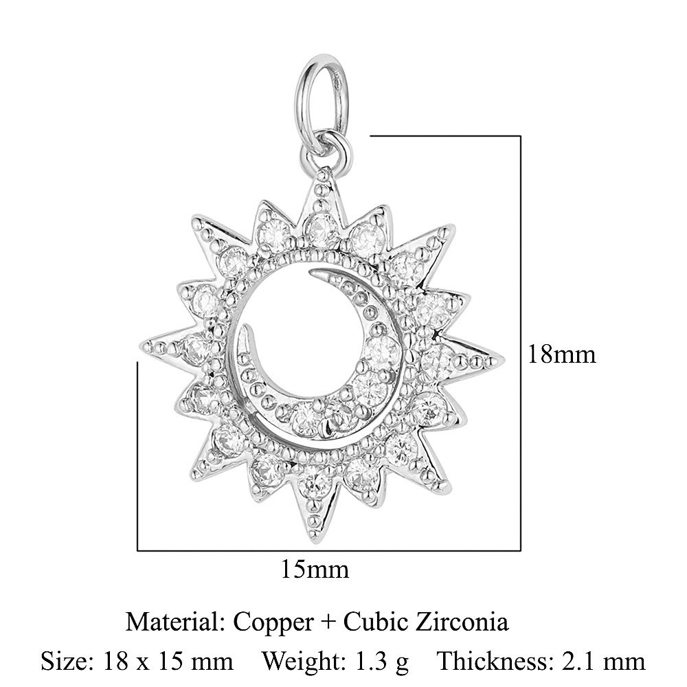 6pcs/pack Copper Zircon Clover Infinity DIY Connector Charm Women Star Moon Sun Snowflake Necklace Pendant Girl Boy Jewelry