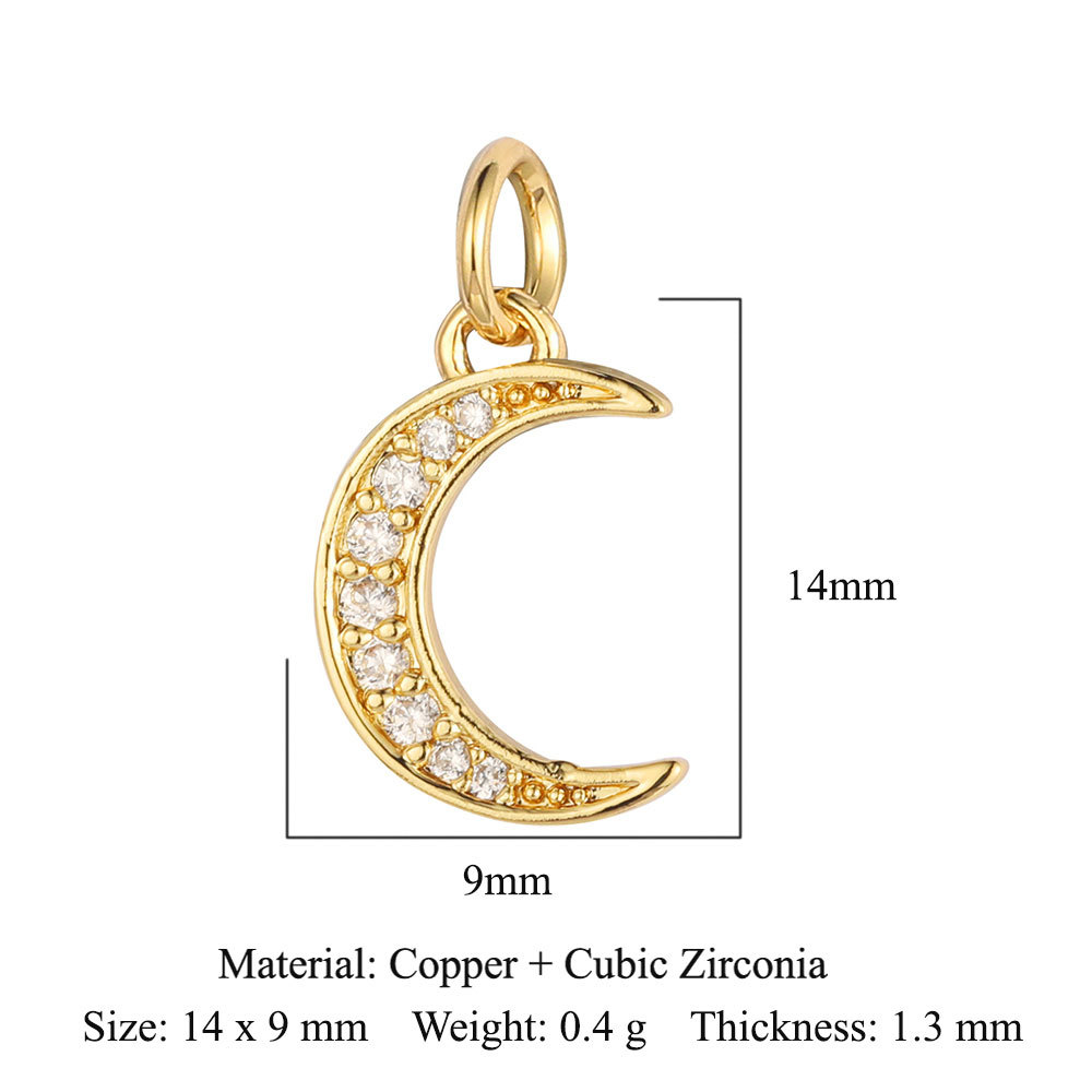 6pcs/pack Copper Zircon Clover Infinity DIY Connector Charm Women Star Moon Sun Snowflake Necklace Pendant Girl Boy Jewelry