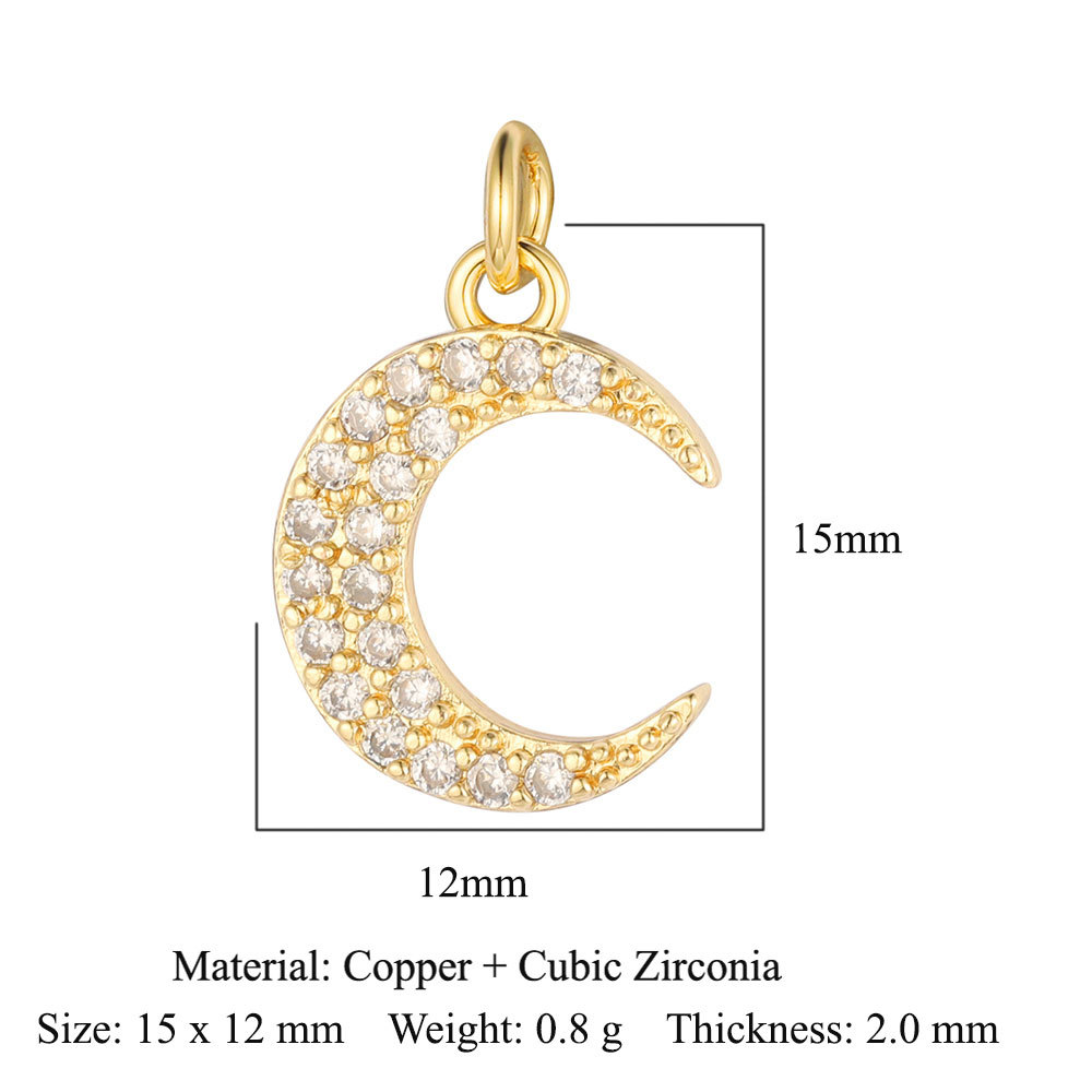 6pcs/pack Copper Zircon Clover Infinity DIY Connector Charm Women Star Moon Sun Snowflake Necklace Pendant Girl Boy Jewelry