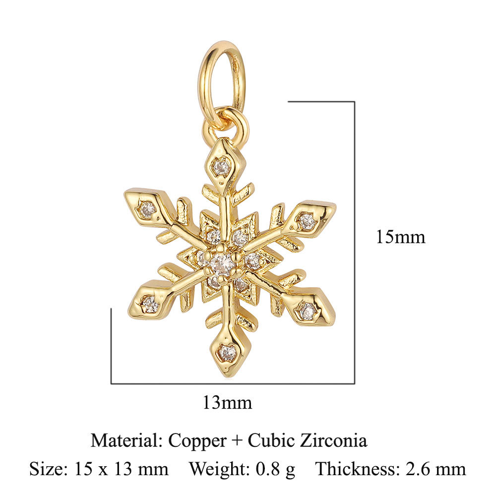 6pcs/pack Copper Zircon Clover Infinity DIY Connector Charm Women Star Moon Sun Snowflake Necklace Pendant Girl Boy Jewelry