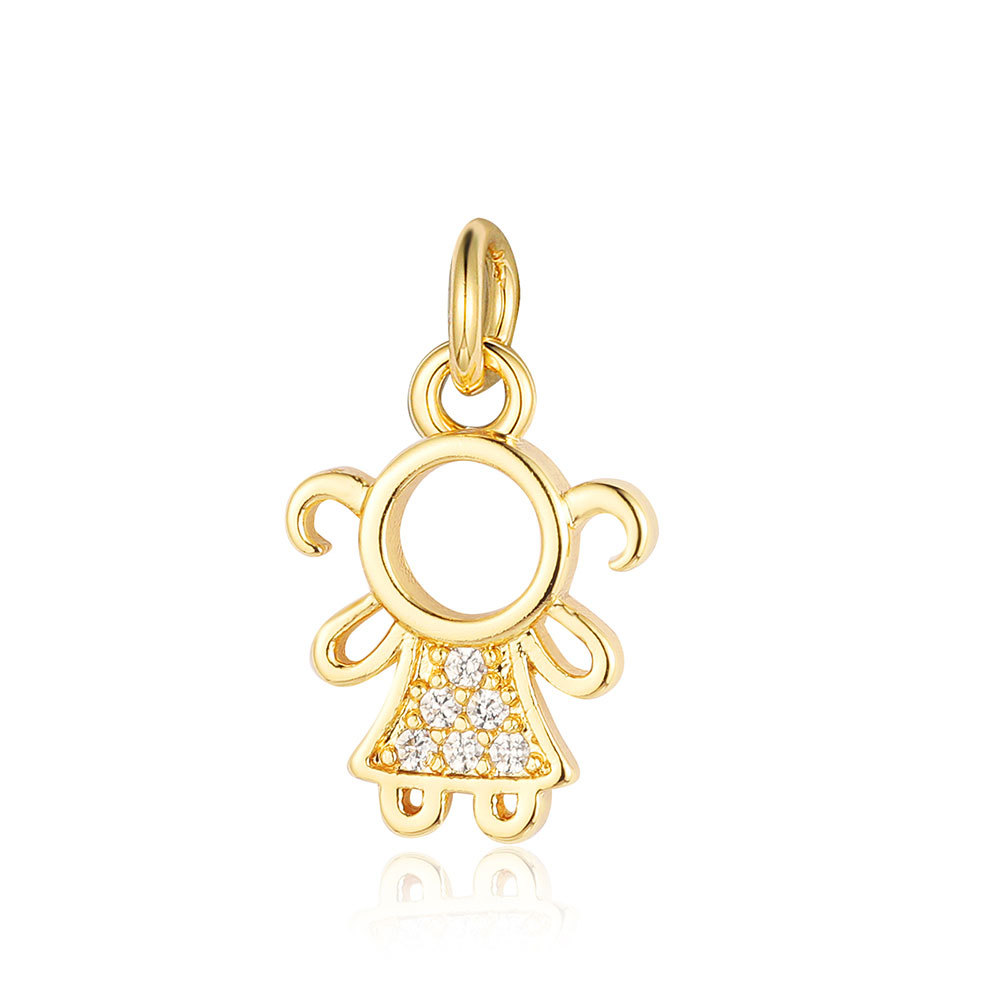 6pcs/pack Copper Zircon Clover Infinity DIY Connector Charm Women Star Moon Sun Snowflake Necklace Pendant Girl Boy Jewelry