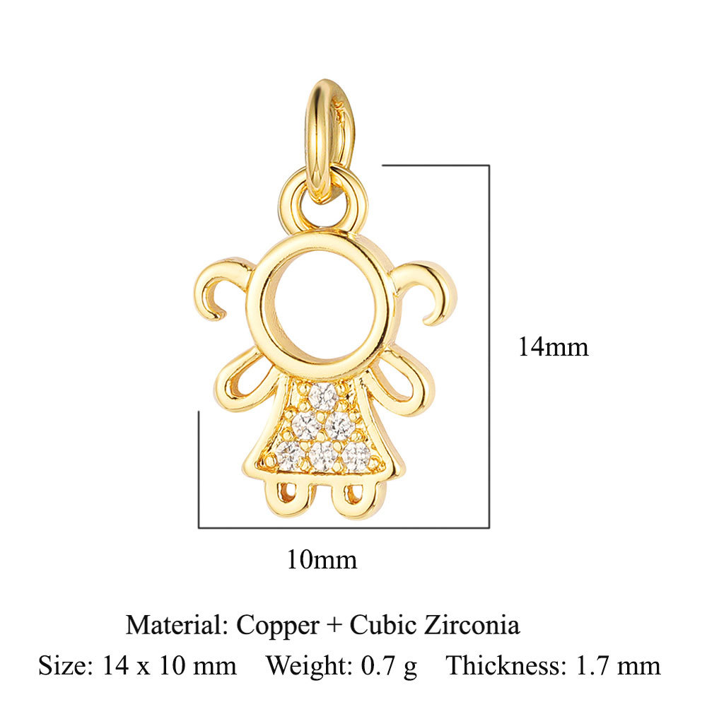 6pcs/pack Copper Zircon Clover Infinity DIY Connector Charm Women Star Moon Sun Snowflake Necklace Pendant Girl Boy Jewelry