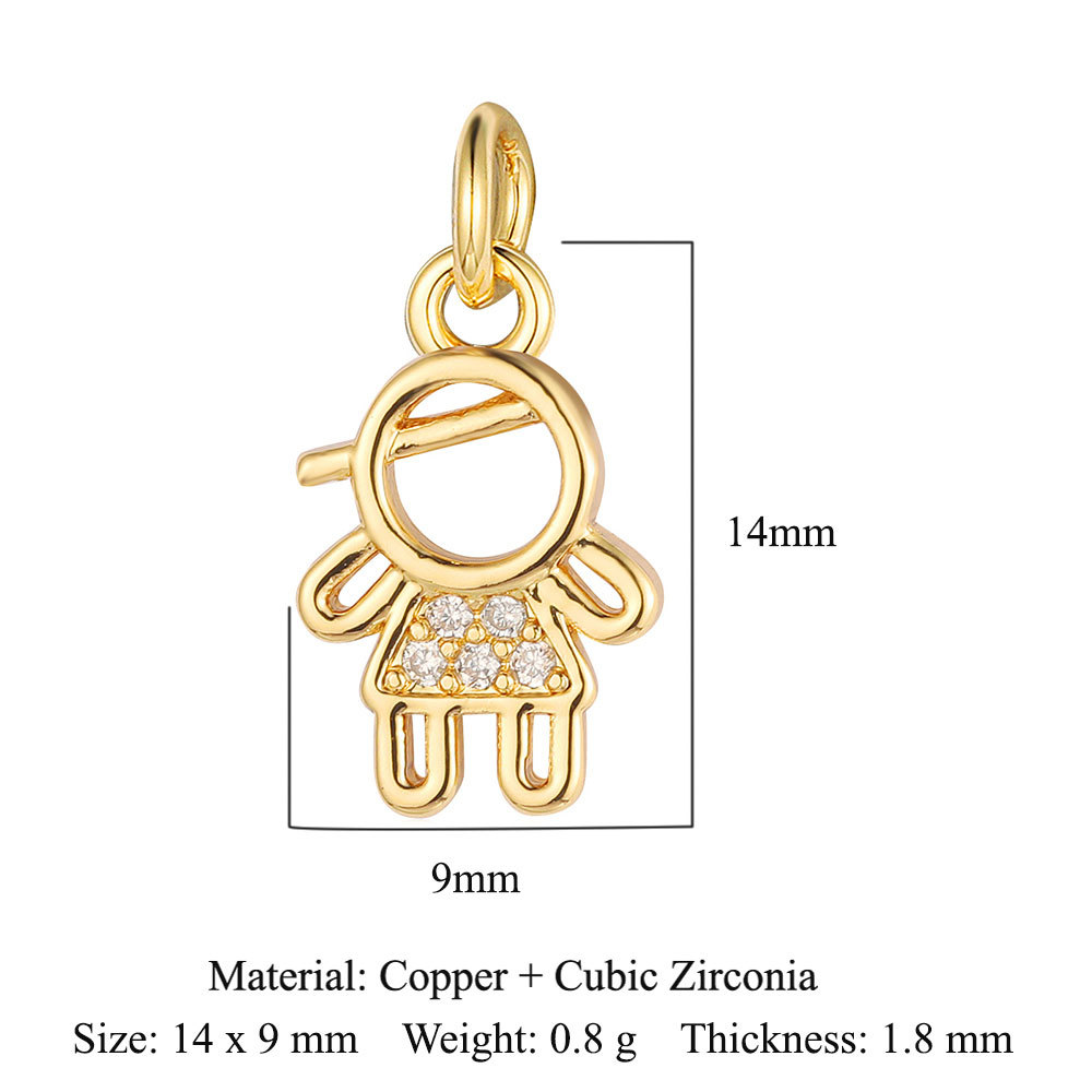 6pcs/pack Copper Zircon Clover Infinity DIY Connector Charm Women Star Moon Sun Snowflake Necklace Pendant Girl Boy Jewelry