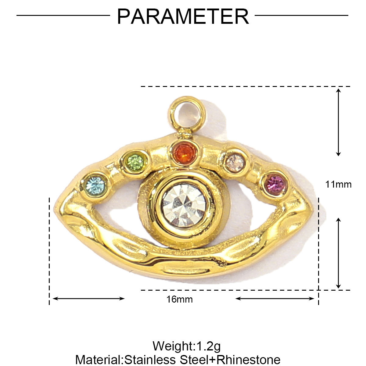 6pcs/pack French Stainless Steel Stone Football Evil Eye  Frog Diy Charm Women Mushroom Flower Necklace Pendant Beetle Jewelry