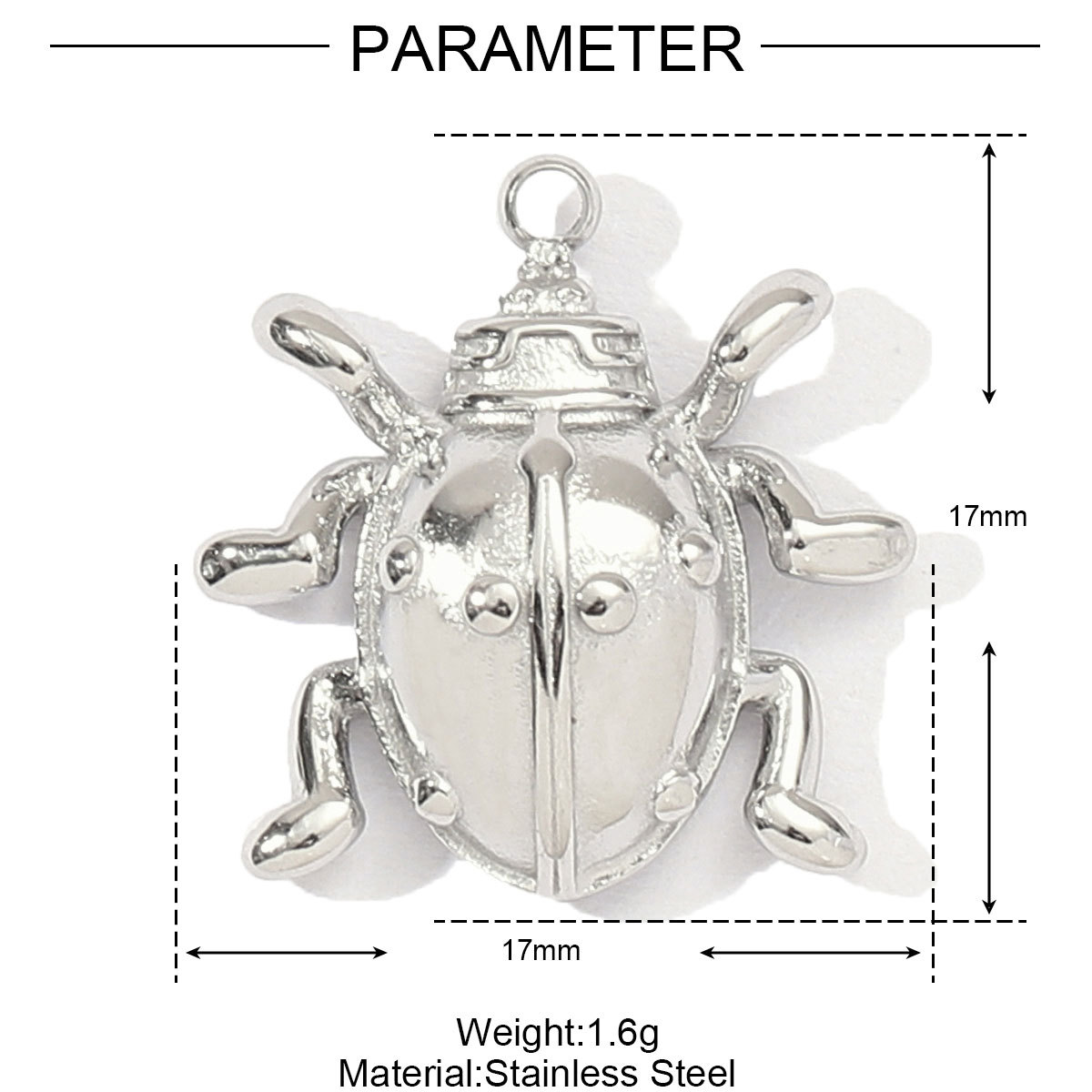 6pcs/pack French Stainless Steel Stone Football Evil Eye  Frog Diy Charm Women Mushroom Flower Necklace Pendant Beetle Jewelry