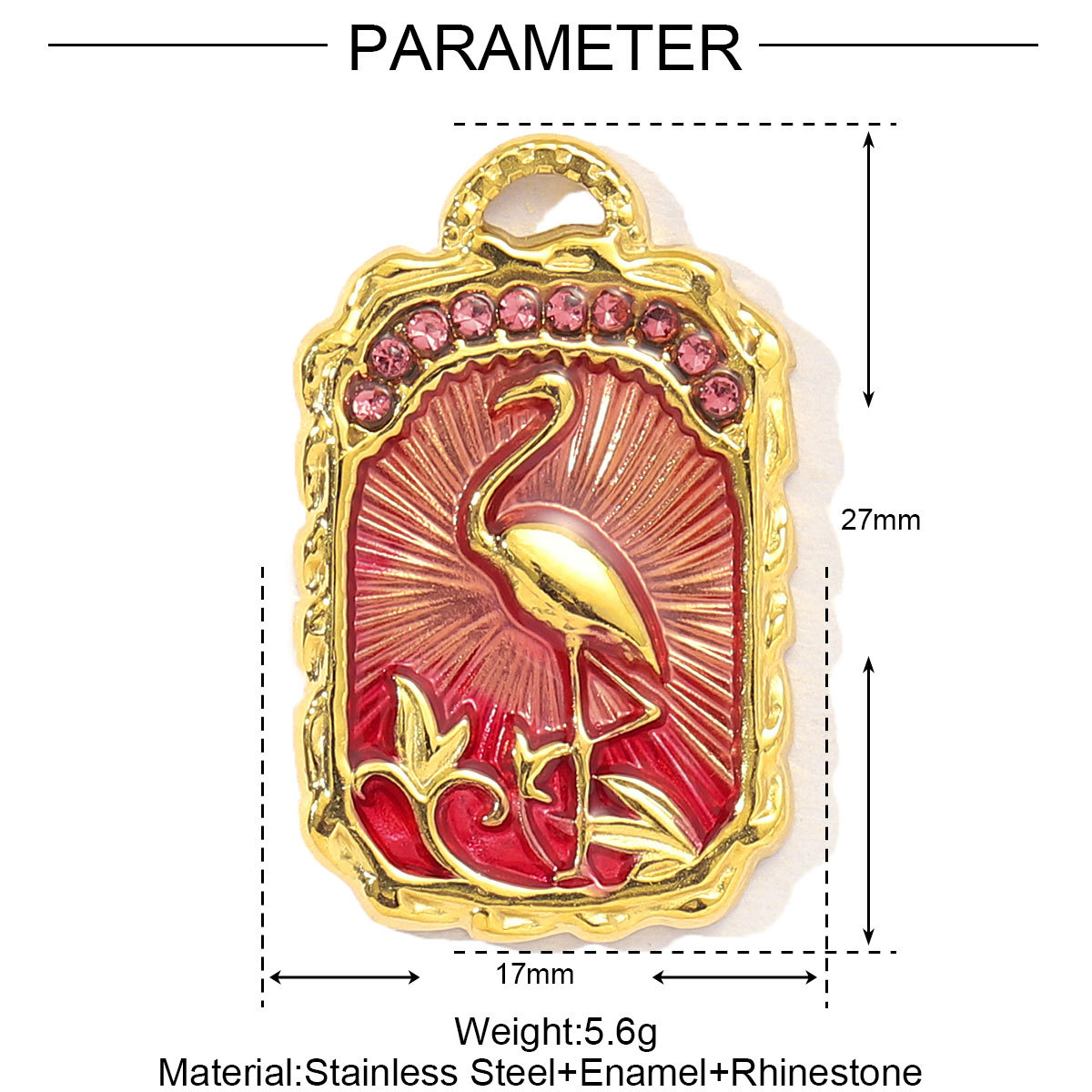 6pcs/pack French Mirror Polish Stainless Steel Tarot Card Diy Charms Women Enamel Evil Eye Palm Necklace Pendant Jewelry