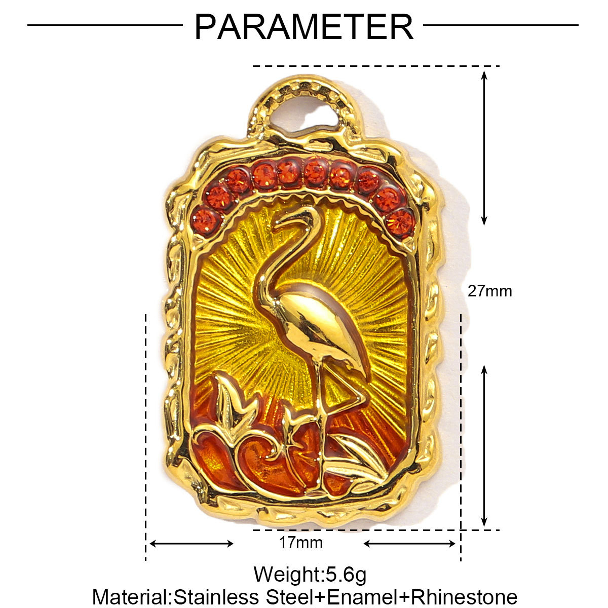 6pcs/pack French Mirror Polish Stainless Steel Tarot Card Diy Charms Women Enamel Evil Eye Palm Necklace Pendant Jewelry