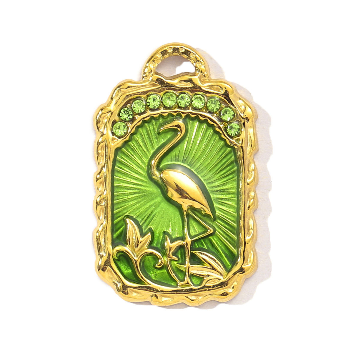 6pcs/pack French Mirror Polish Stainless Steel Tarot Card Diy Charms Women Enamel Evil Eye Palm Necklace Pendant Jewelry