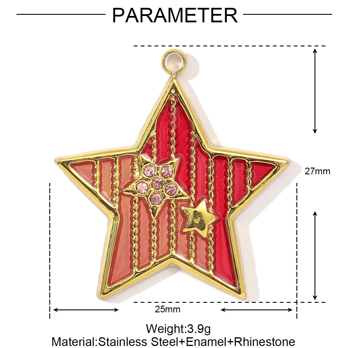 6pcs/pack French Mirror Polish Stainless Steel Tarot Card Diy Charms Women Enamel Evil Eye Palm Necklace Pendant Jewelry