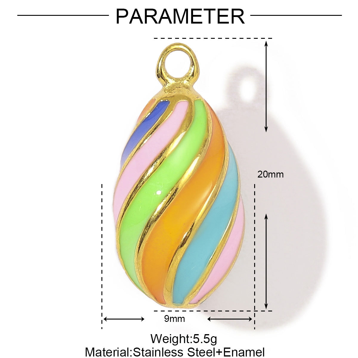 6pcs/pack Stainless Steel Seahorse Ice Cream Flip Flops Necklace Pendant Women Enamel Fish Bone Shell Diy Charm Holiday Jewelry
