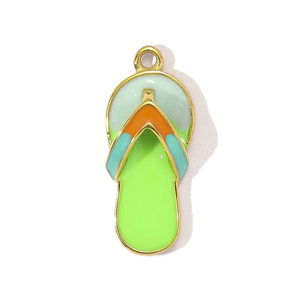 6pcs/pack Stainless Steel Seahorse Ice Cream Flip Flops Necklace Pendant Women Enamel Fish Bone Shell Diy Charm Holiday Jewelry