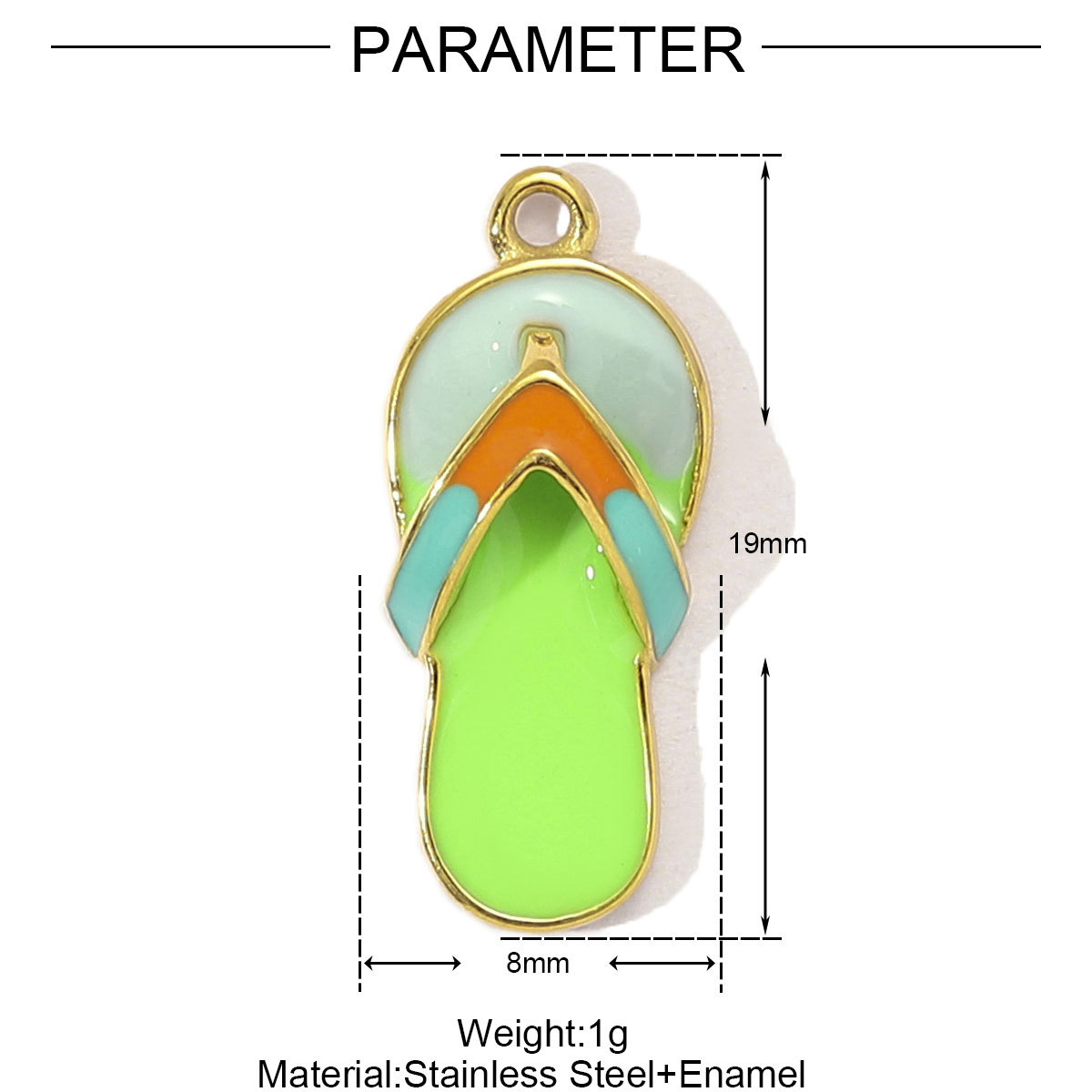 6pcs/pack Stainless Steel Seahorse Ice Cream Flip Flops Necklace Pendant Women Enamel Fish Bone Shell Diy Charm Holiday Jewelry