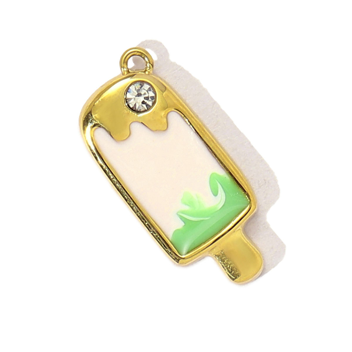 6pcs/pack Stainless Steel Seahorse Ice Cream Flip Flops Necklace Pendant Women Enamel Fish Bone Shell Diy Charm Holiday Jewelry
