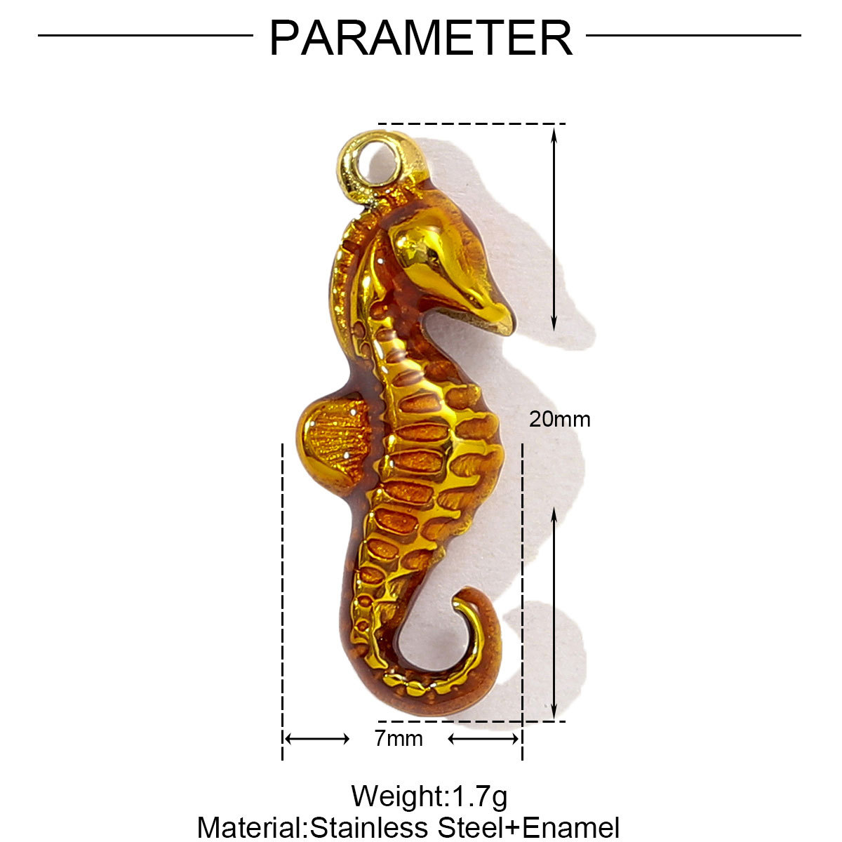 6pcs/pack Stainless Steel Seahorse Ice Cream Flip Flops Necklace Pendant Women Enamel Fish Bone Shell Diy Charm Holiday Jewelry