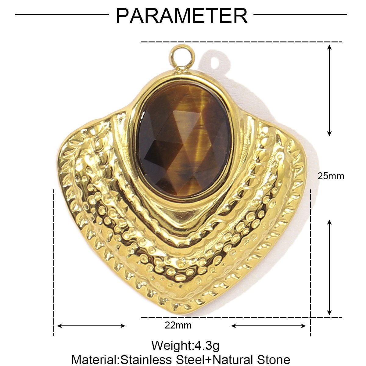 6pcs/pack French Red Agate Stainless Steel Fan-shaped Necklace Pendant Women Virgin Mary Diy Charm Feldspar Natural Stone Jewelry