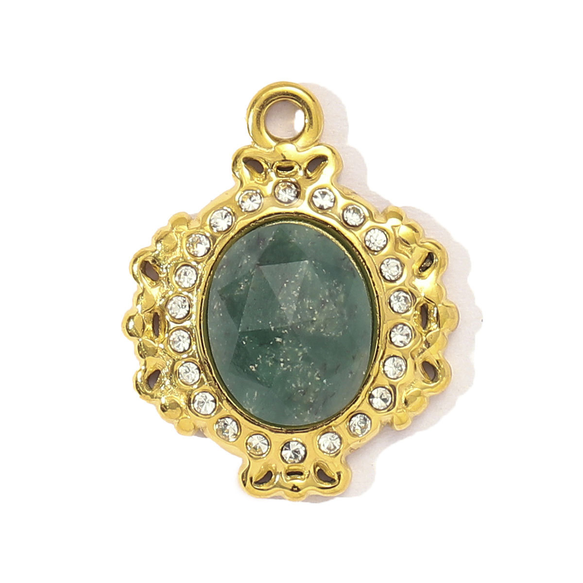 6pcs/pack French African Jade Stainless Steel Star Sun Evil Eye Necklace Pendant Women Coral Diy Charm Natural Stone Jewelry