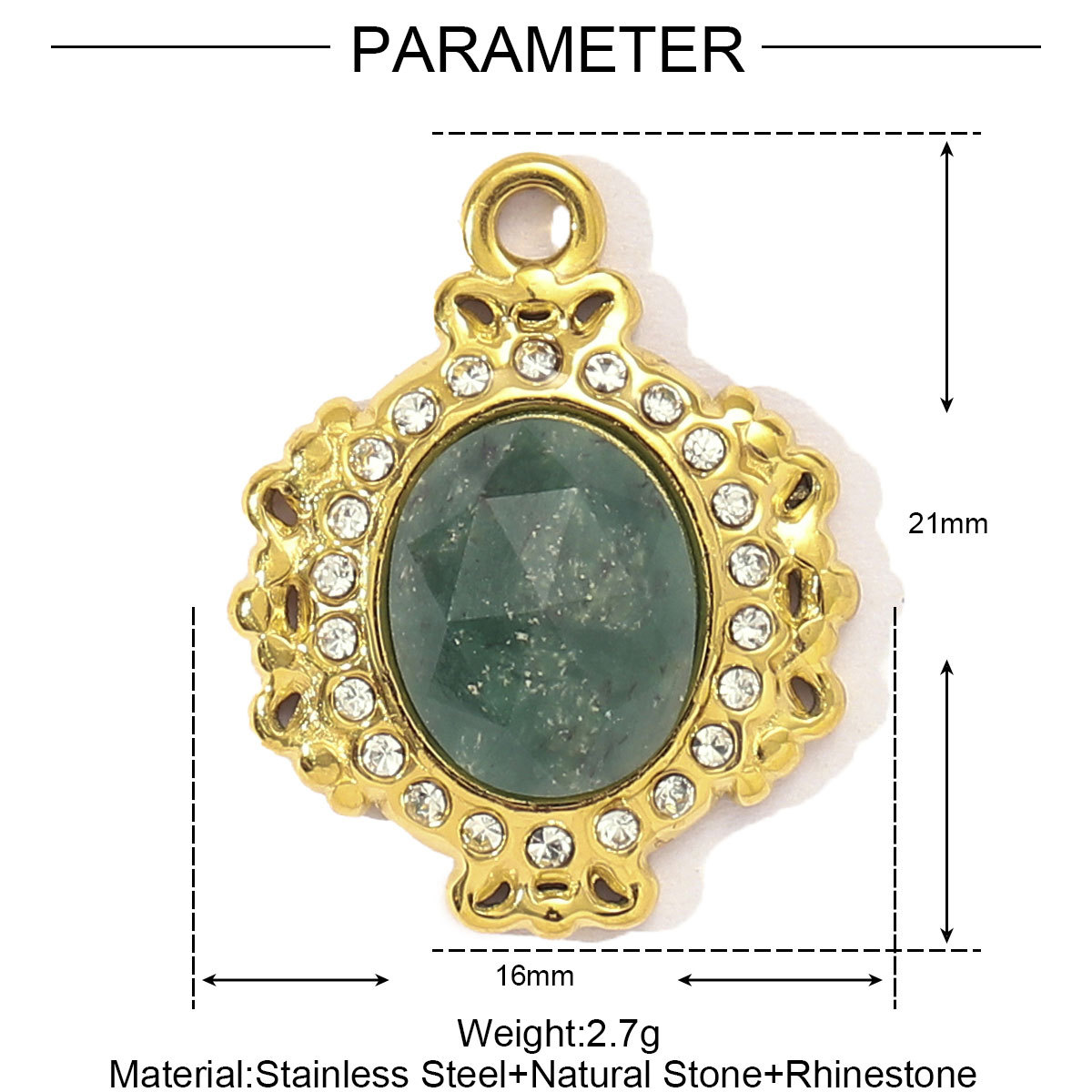 6pcs/pack French African Jade Stainless Steel Star Sun Evil Eye Necklace Pendant Women Coral Diy Charm Natural Stone Jewelry